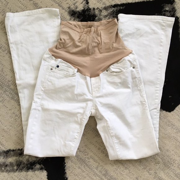 White Gap Maternity Sexy Boot Jeans, 25/1r - Picture 1 of 4